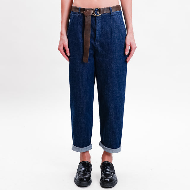 Zeroassoluto-Pantalone LORY baggy tela jeans - denim