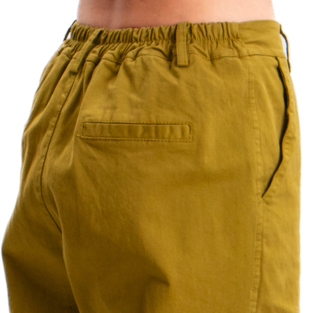 Zeroassoluto-Pantalone LORY baggy cotone elasticizzato - olio