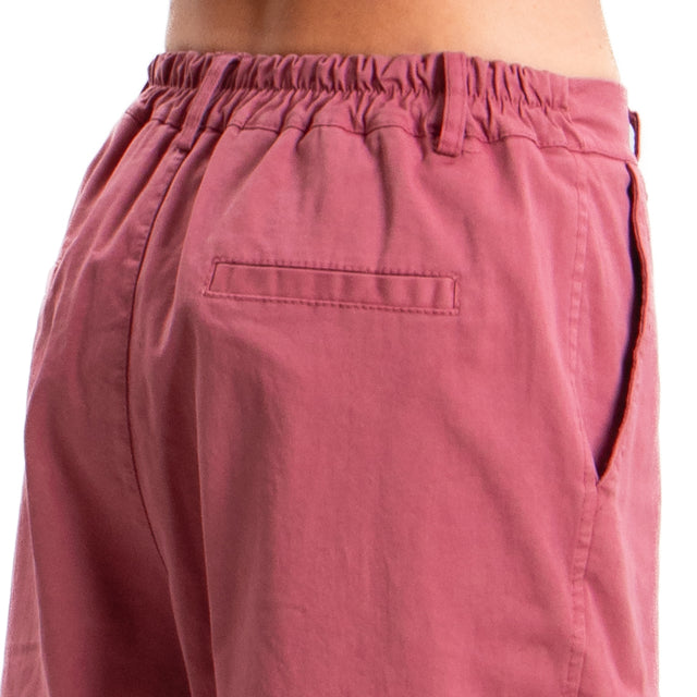 Zeroassoluto-Pantalone LORY baggy cotone elasticizzato - rose