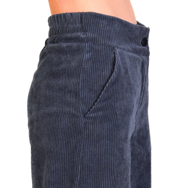 Zeroassoluto- Pantalone ANDY velluto 500 righe - blu