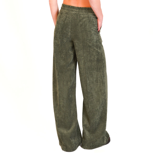 Zeroassoluto- Pantalone ANDY velluto 500 righe - verde bosco