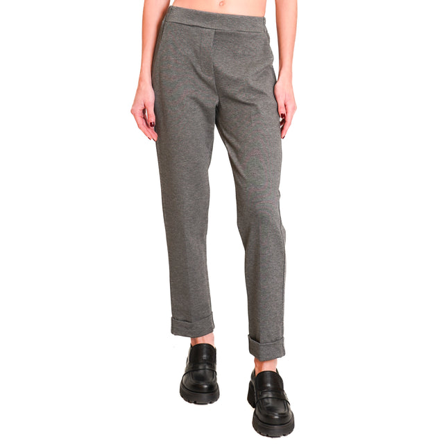 Zeroassoluto-Pantalone BETTY punto milano - grigio melange