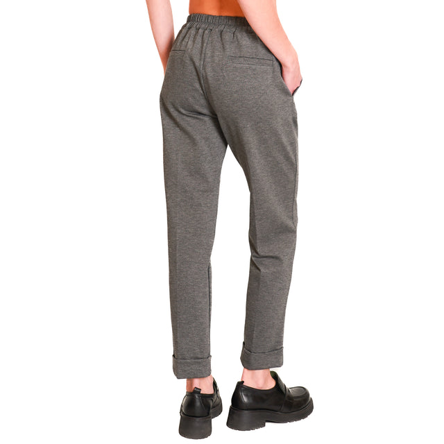 Zeroassoluto-Pantalone BETTY punto milano - grigio melange