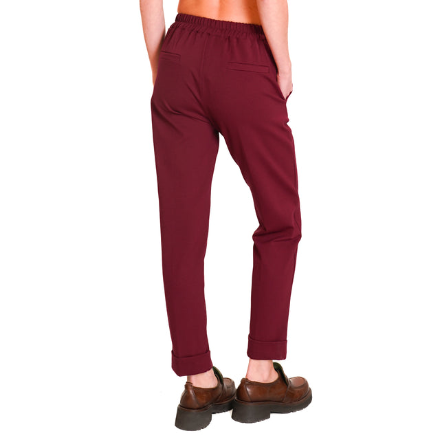 Zeroassoluto-Pantalone BETTY punto milano - vino