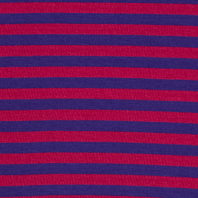 Zeroassoluto-V-neck striped jersey T-shirt - wine/blue