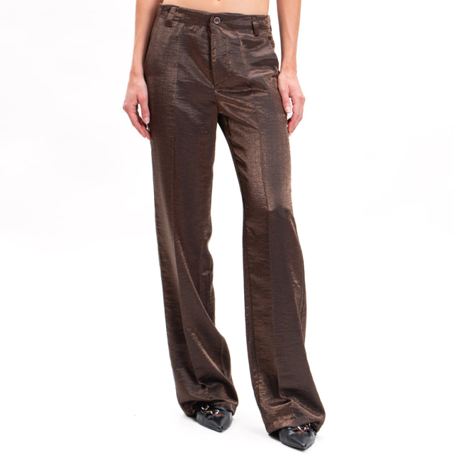 Zeroassoluto-Pantalone BRIENNE straight leg - dark bronze