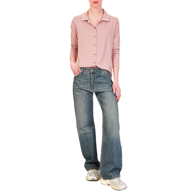 Zeroassoluto-Camicia CARLY in jersey - rosa