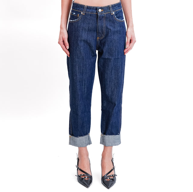 Zeroassoluto-Jeans COLO boyfriend taglio vivo - denim scuro