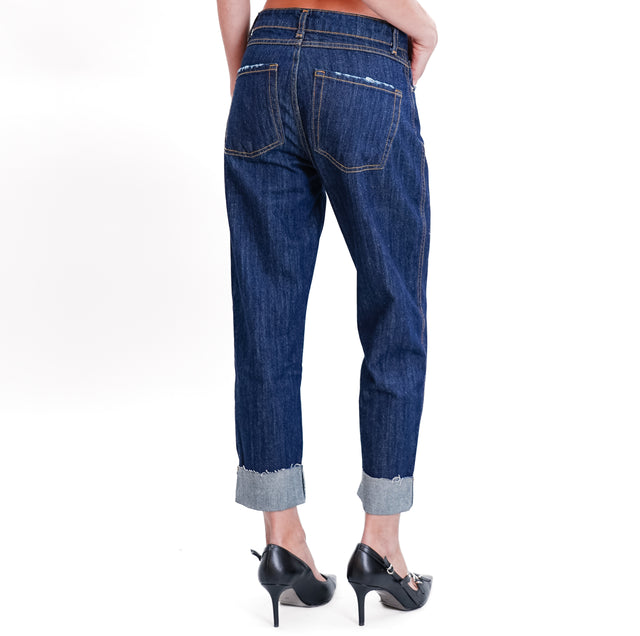 Zeroassoluto-Jeans COLO boyfriend raw cut - dark denim