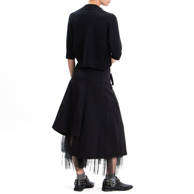 Zeroassoluto-Tulle Wrap Skirt - Black