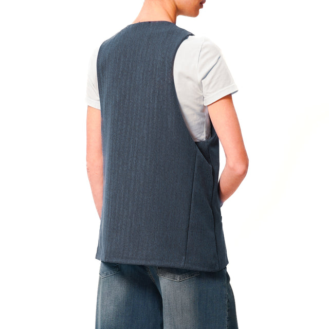 Zeroassoluto-Gilet GILY 3 bottoni - spinato blu