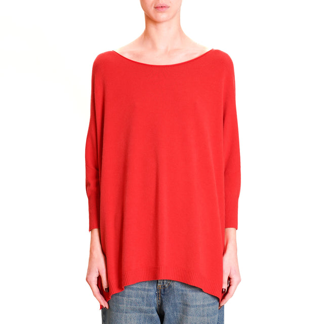 Zeroassoluto-Maglia scatola manica 3/4 - rosso