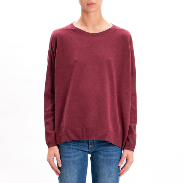 Zeroassoluto-Oversized shirt with side slits - Bordeaux