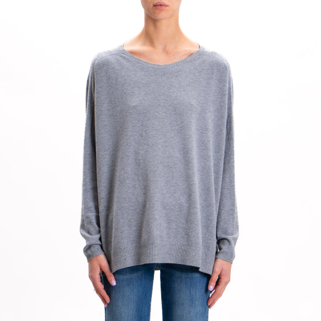 Zeroassoluto-Oversized shirt with side slits - grey