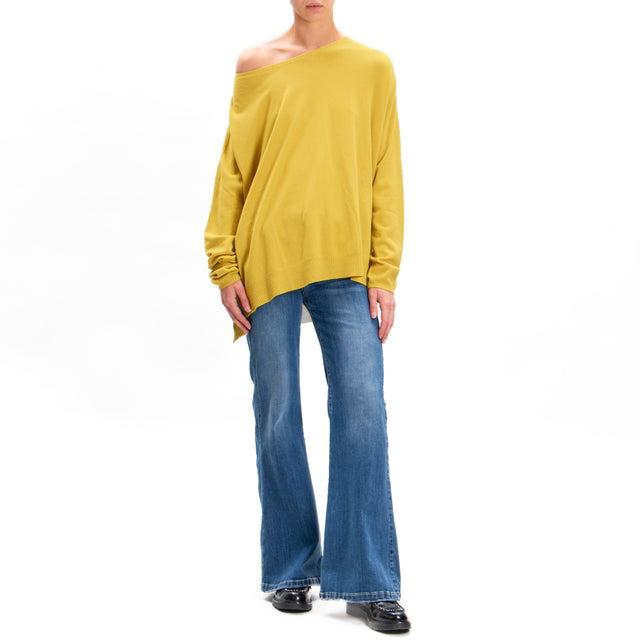 Zeroassoluto-Oversized shirt with side slits - lime