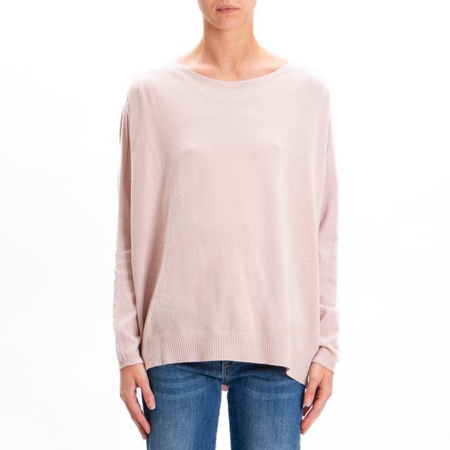 Zeroassoluto-Oversized shirt with side slits - pink