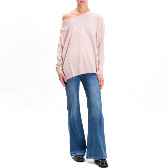 Zeroassoluto-Oversized shirt with side slits - pink