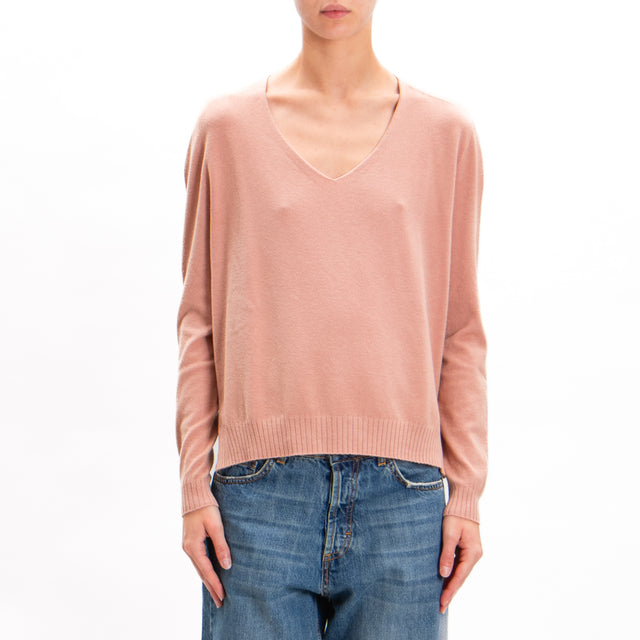 Zeroassoluto-V-neck sweater with side slits - phard