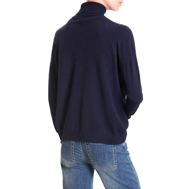 Zeroassoluto-High neck sweater - blue