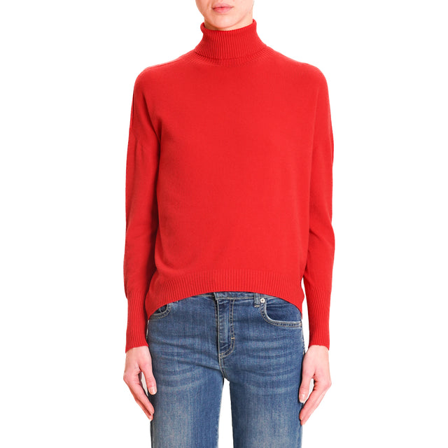 Zeroassoluto-High neck sweater - red