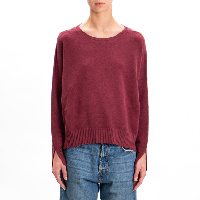 Zeroassoluto-Side Slit Box Jersey - Bordeaux