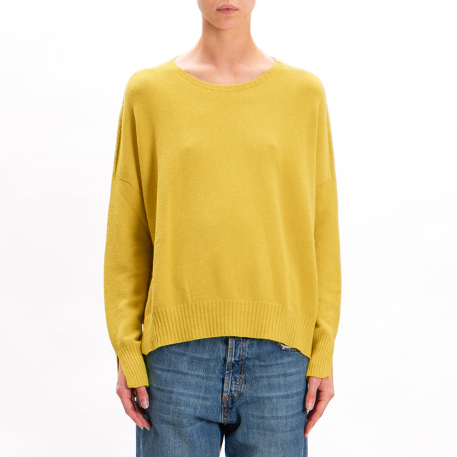 Zeroassoluto-Side slit box jersey - lime