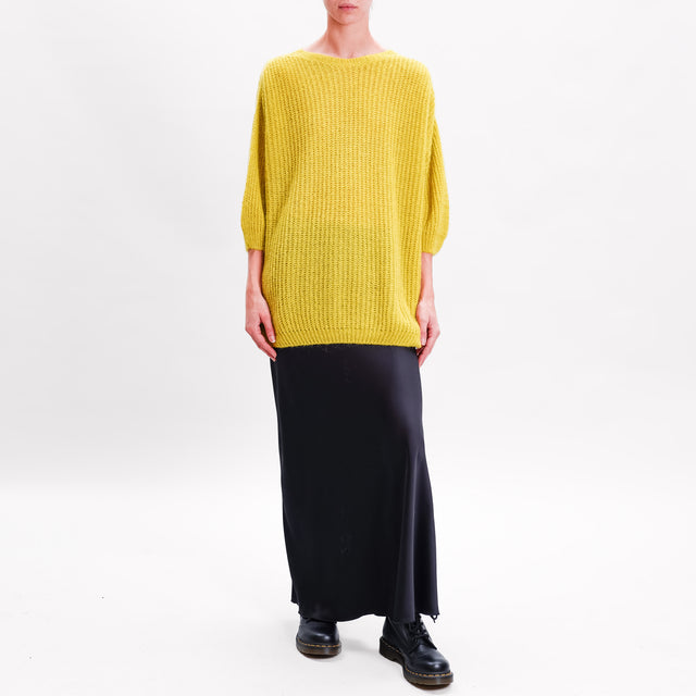 Zeroassoluto-Maglia over misto mohair manica 3/4 - lime