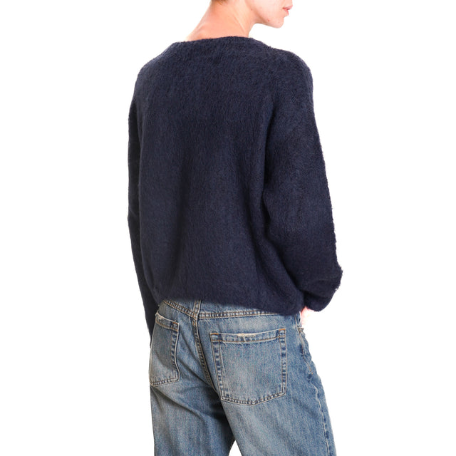 Zeroassoluto-Mohair Crewneck Sweater - Blue