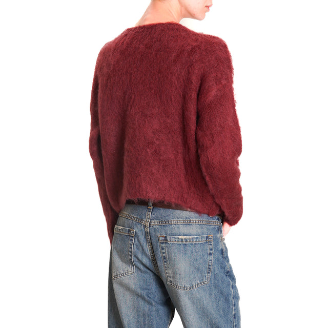 Zeroassoluto-Mohair Crewneck Sweater - Bordeaux