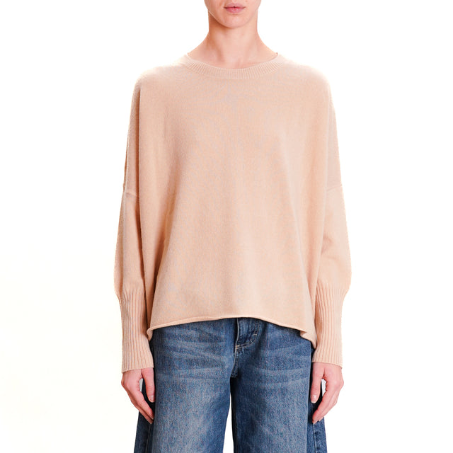 Zeroassoluto-Maglia scatola taglio vivo 100% lana SOFT - beige