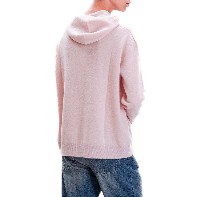 Zeroassoluto-Maglia con cappuccio 100% lana SOFT - rosa