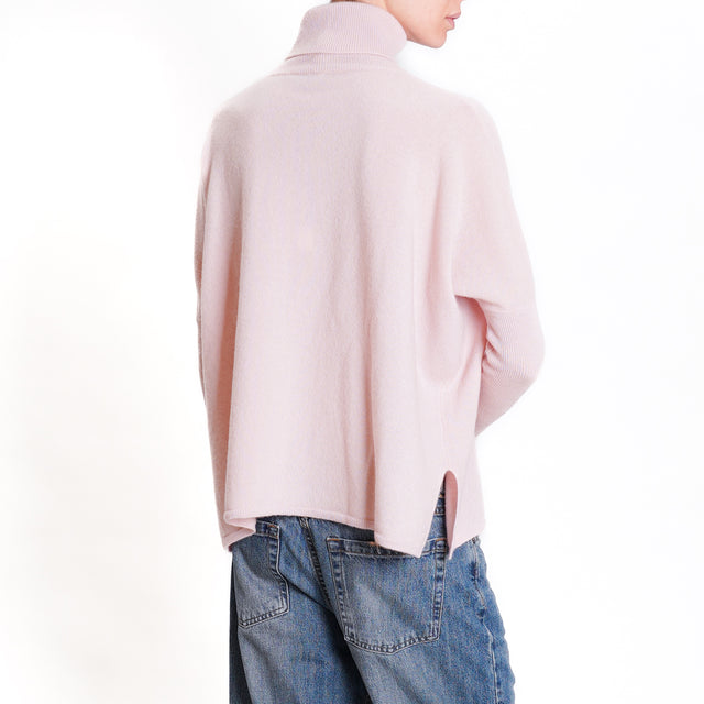 Zeroassoluto-Maglia scatola collo alto 100% lana SOFT - rosa