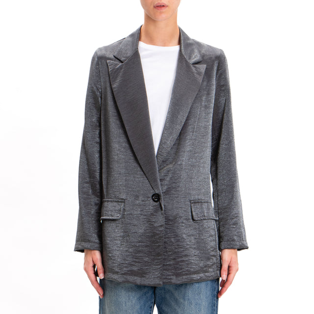 Zeroassoluto-Jacket JASMINE fluid lurex effect - lead