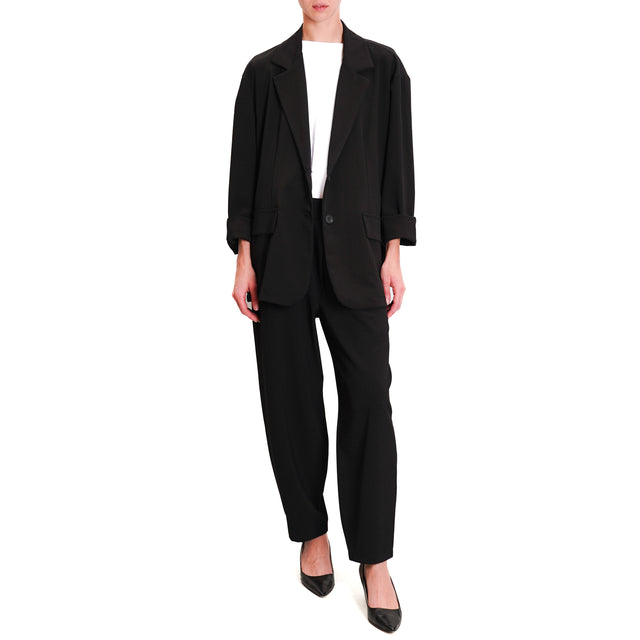 Zeroassoluto-JOLLY oversize stretch jacket - black