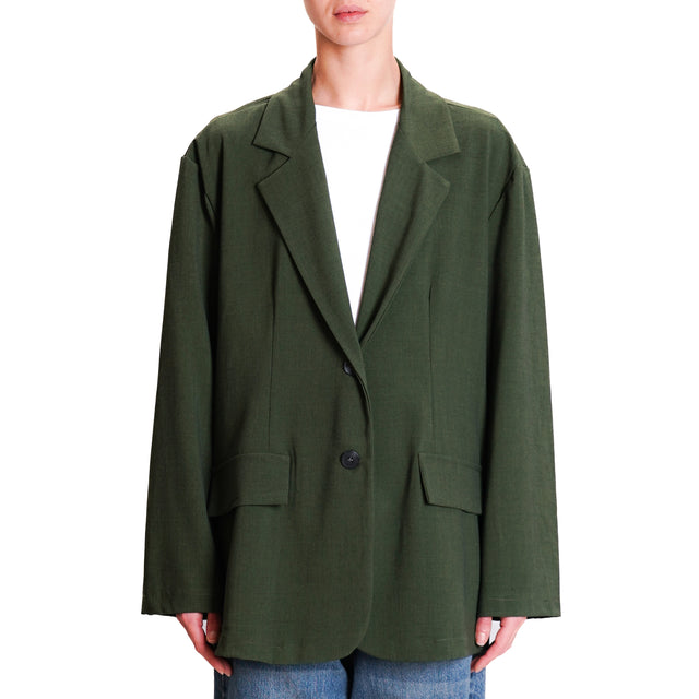 Zeroassoluto-JOLLY oversize stretch jacket - GREEN