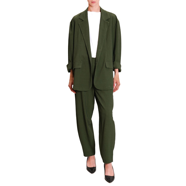 Zeroassoluto-Giacca oversize elasticizzata - VERDE