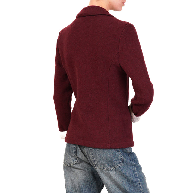 Zeroassoluto-JOY knitted fabric jacket - wine/lead