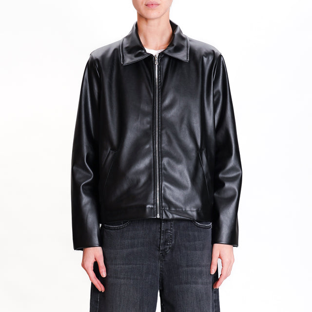 Zeroassoluto-LEA faux leather jacket - black