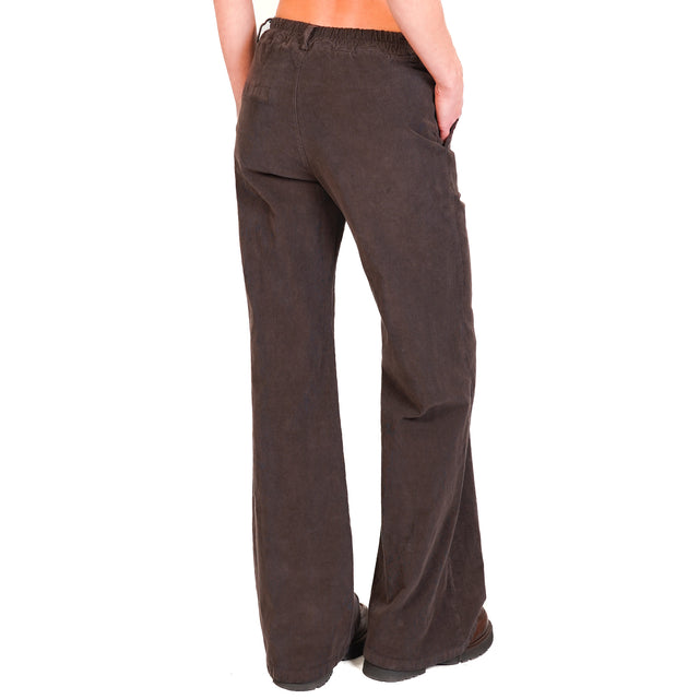 Zeroassoluto-LILLY stretch corduroy trousers - dark brown