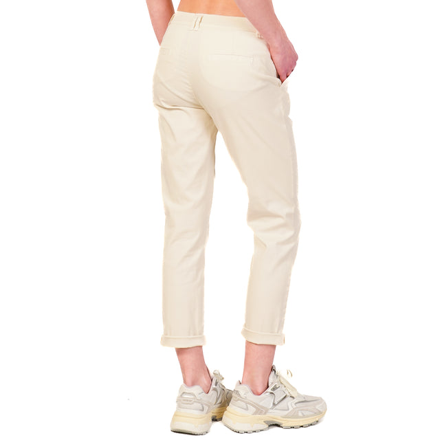 Zeroassoluto-Pantalone LOIS chino cotone elasticizzato - burro