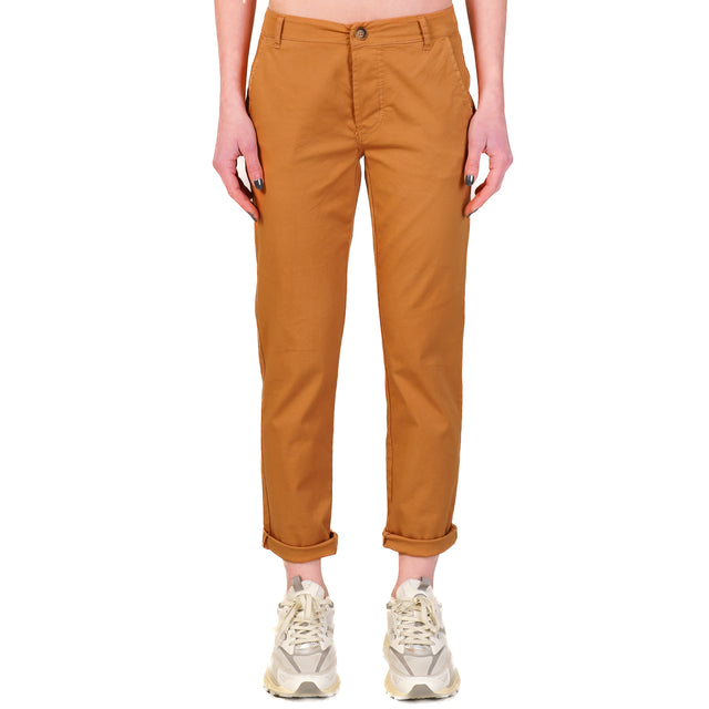 Zeroassoluto-Pantalone LOIS chino cotone elasticizzato - caramel