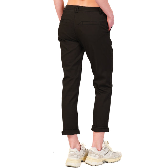 Zeroassoluto-Pantalone LOIS chino cotone elasticizzato - nero