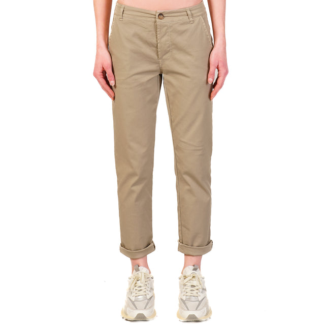 Zeroassoluto-Pantalone LOIS chino cotone elasticizzato - taupe