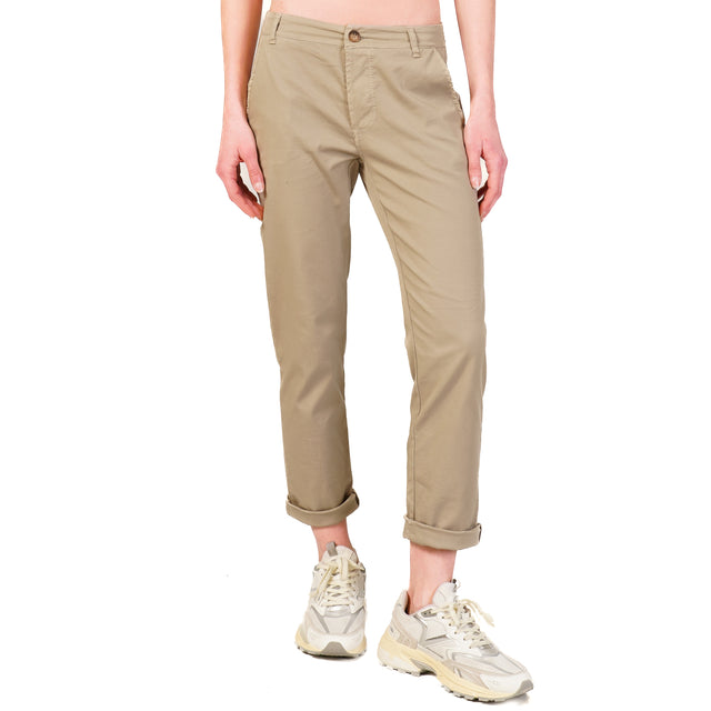 Zeroassoluto-Pantalone LOIS chino cotone elasticizzato - taupe