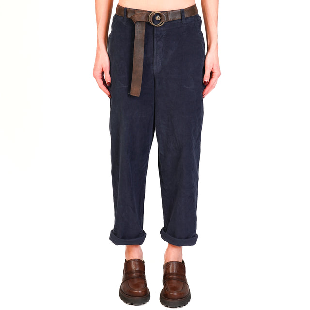 Zeroassoluto-LORY stretch corduroy trousers - blue