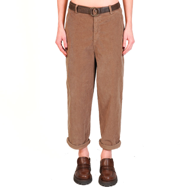 Zeroassoluto-LORY stretch corduroy trousers - camel