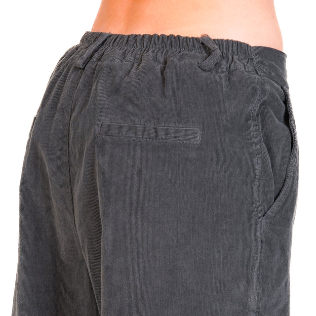 Zeroassoluto-Pantalone LORY velluto millerighe elasticizzato - piombo