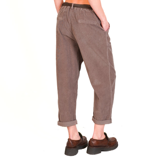 Zeroassoluto-LORY stretch corduroy trousers - taupe