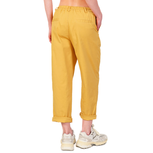 Zeroassoluto-Pantalone LORY baggy cotone elasticizzato - girasole