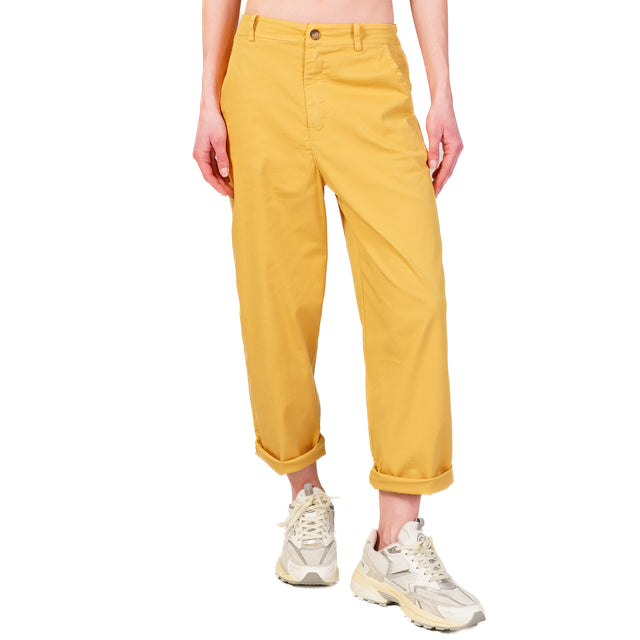 Zeroassoluto-Pantalone LORY baggy cotone elasticizzato - girasole